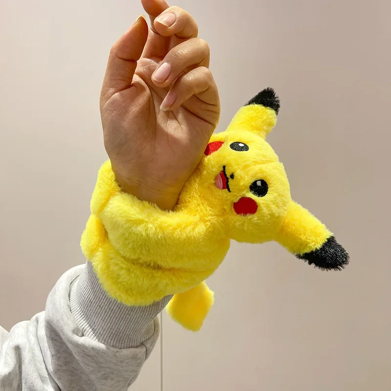 Pokemon Pikachu Doll Lying on The Hands Wrist Snap Ring Stuffed Toys Anime Cartoon Cute Doll Bracelet Wrist Lying Down New Gifts