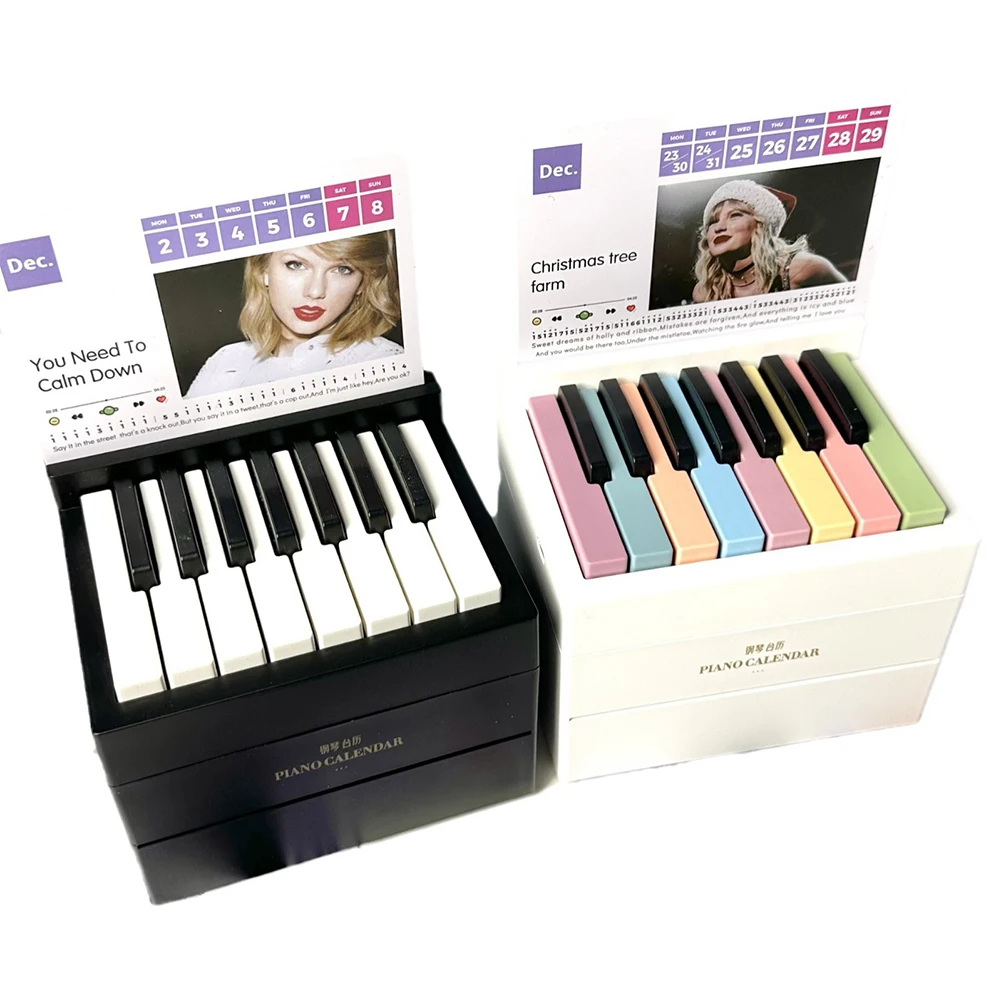 Taylor Piano Calendar 2024 15 Keys Piano Calendar Aesthetic 3D Calendar Piano Playable USB Charging Gift for Fans