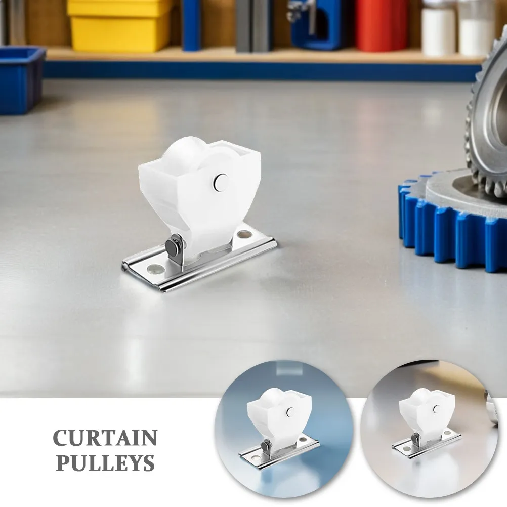 8Pcs Curtain Pulleys Rollers for Track Systems Roman Shades Curtains Bamboo Blinds Easy Installation Stable Sliding Gliders
