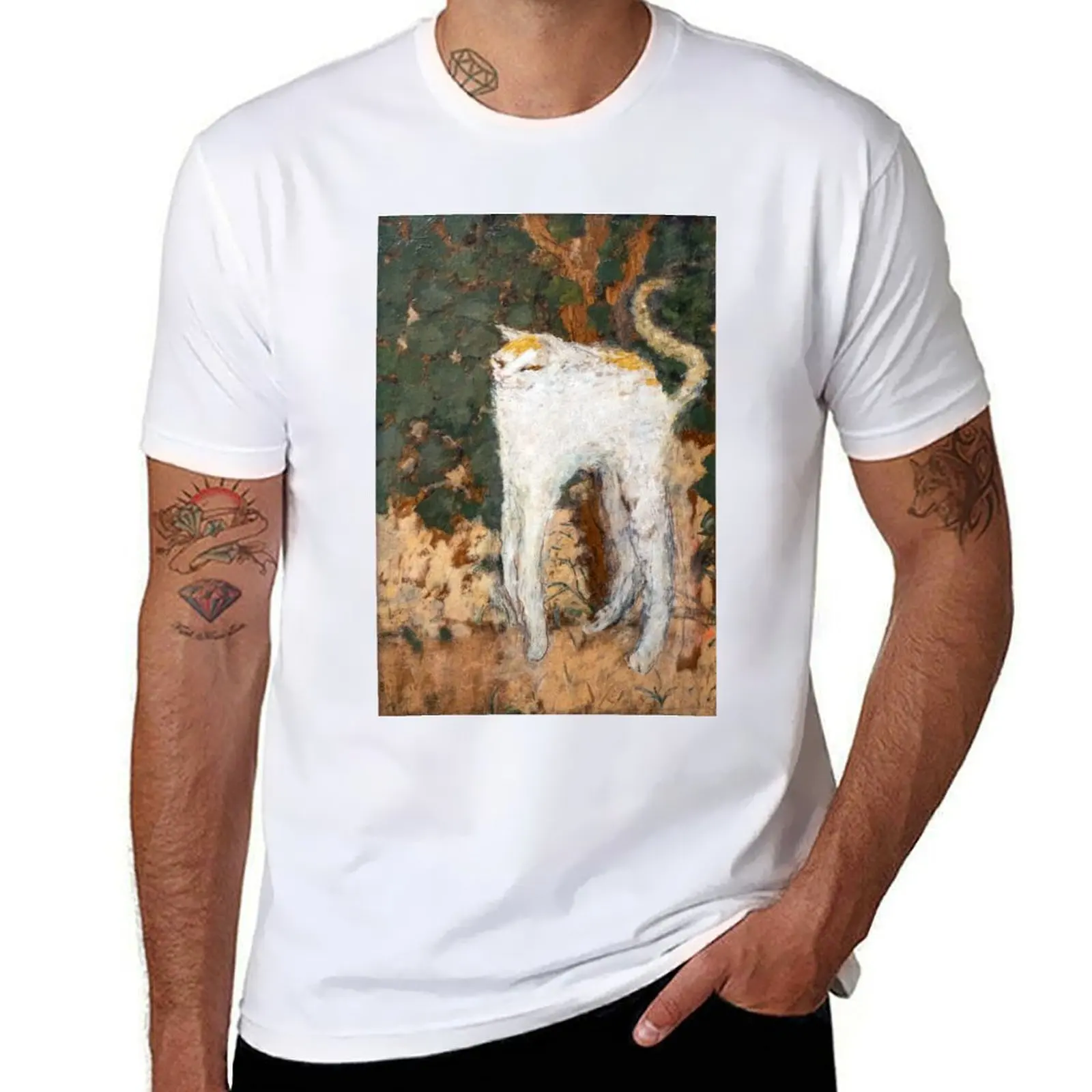 

Pierre Bonnard - The White Cat / Le Chat Blanc T-Shirt t shirts for man graphic funny man t shirt summer T-Shirt