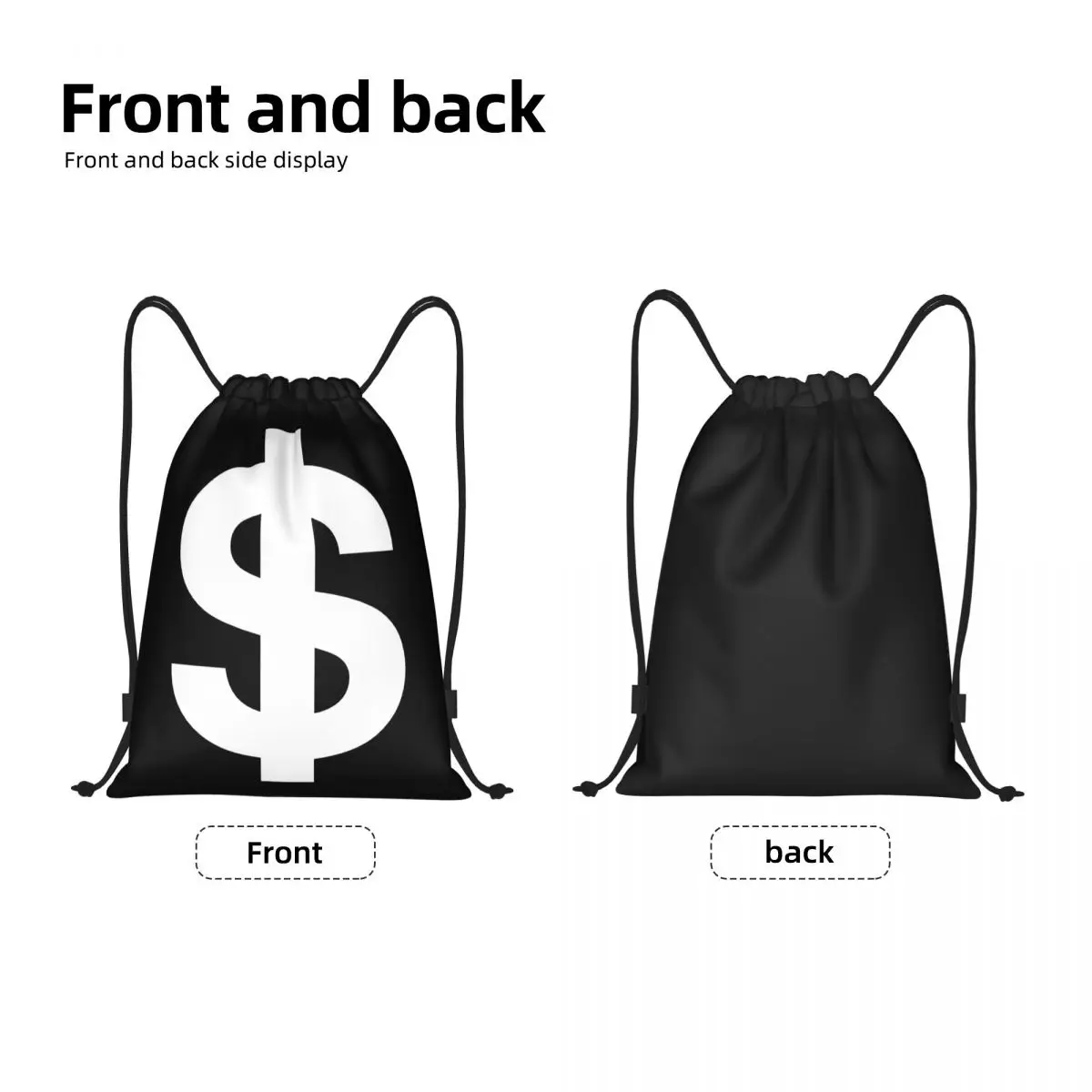 American Money Dollar Logo Drawstring Bags Men Women Foldable Gym Sports Sackpack Shopping Storage Backpacks