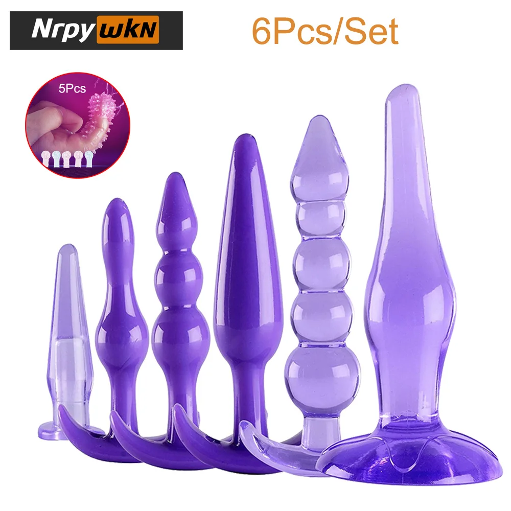 

6Pcs/Set Anal Trainer Kit Butt Plugs Beginner Set Silicone Prostate Massager for Beginners Advanced Users