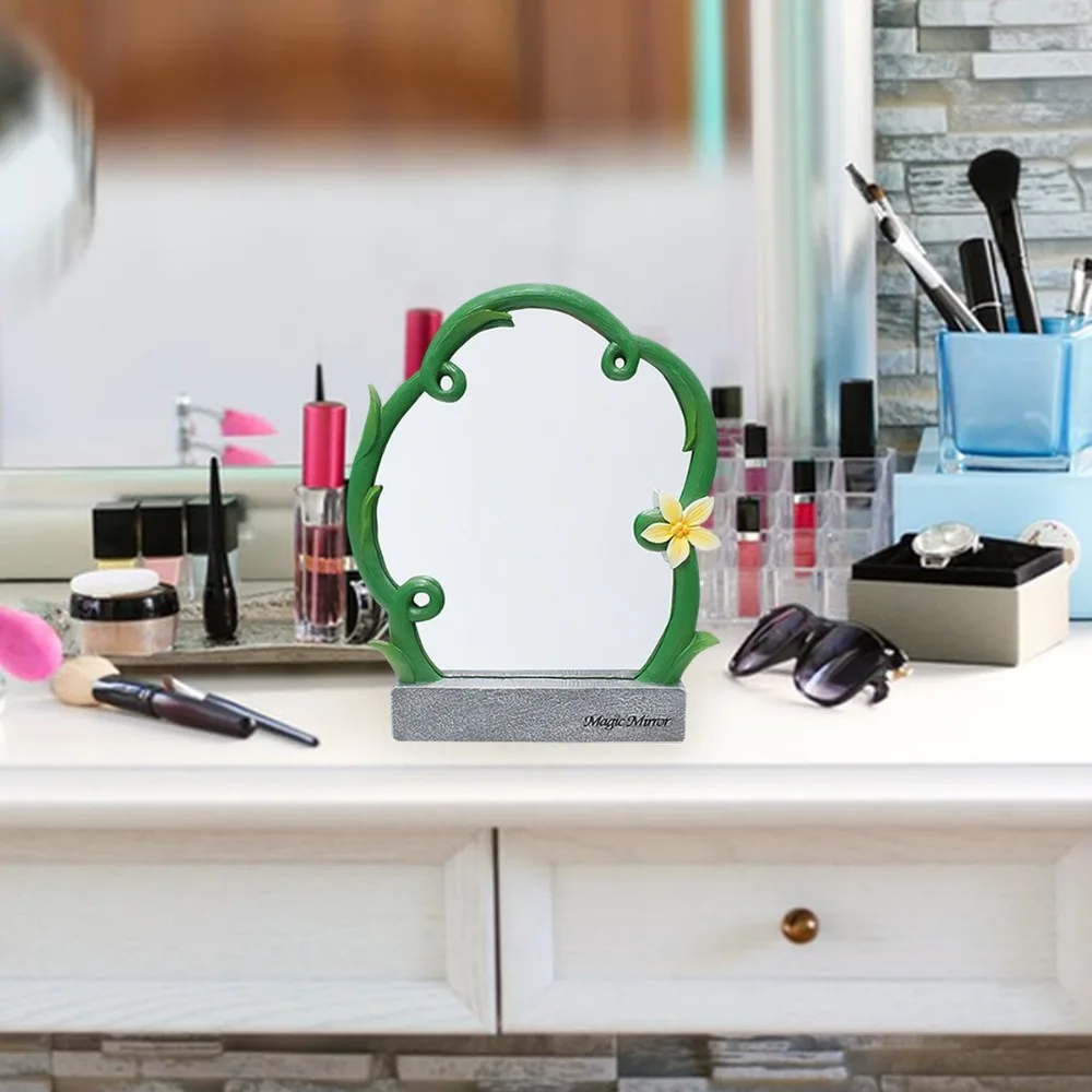 Tragbarer Spiegel in Blumenrebenform mit Sockel, Make-up-Spiegel mit hoher Klarheit, Dekor, langlebiger Mini-Kosmetikspiegel für Zuhause und Reisen