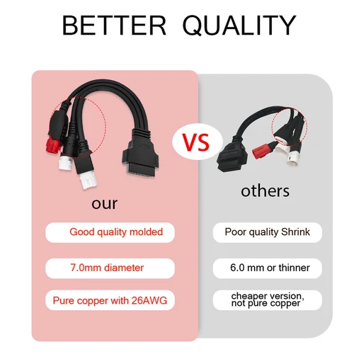 Imagen 2 del producto Conector de diagnóstico de motocicleta 3 en 1, 3 pines, 4 pines, 6 pines, para Yamaha, Honda, SUZUKI, KTM, Cable de diagnóstico OBD2, adaptador OBD
