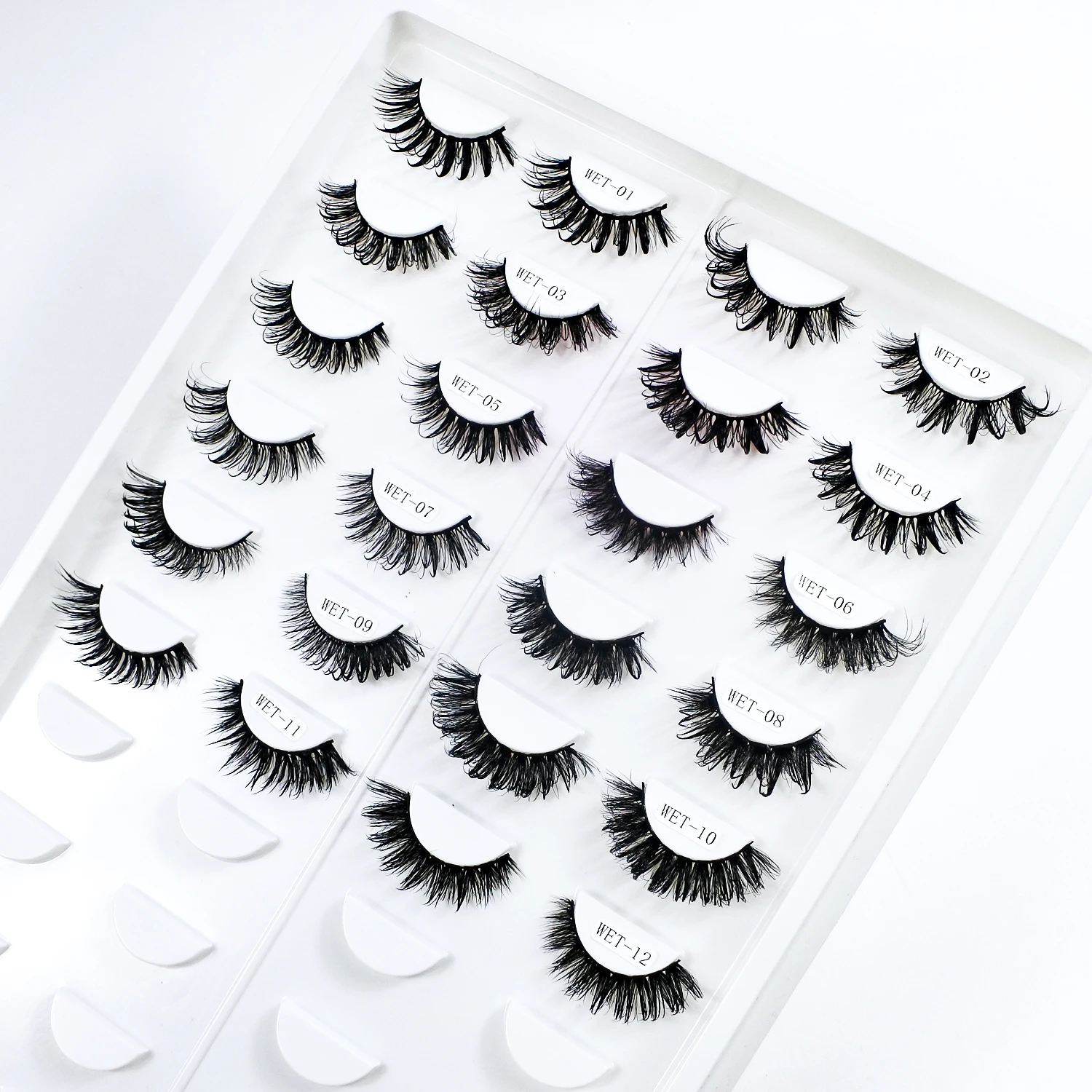 Wet Lash Spikes New Volume Fluffy Full Strip Lashes Makeup Accessories Faux Mink Eye Lashes Vendor C/D Curl False Eyelashes