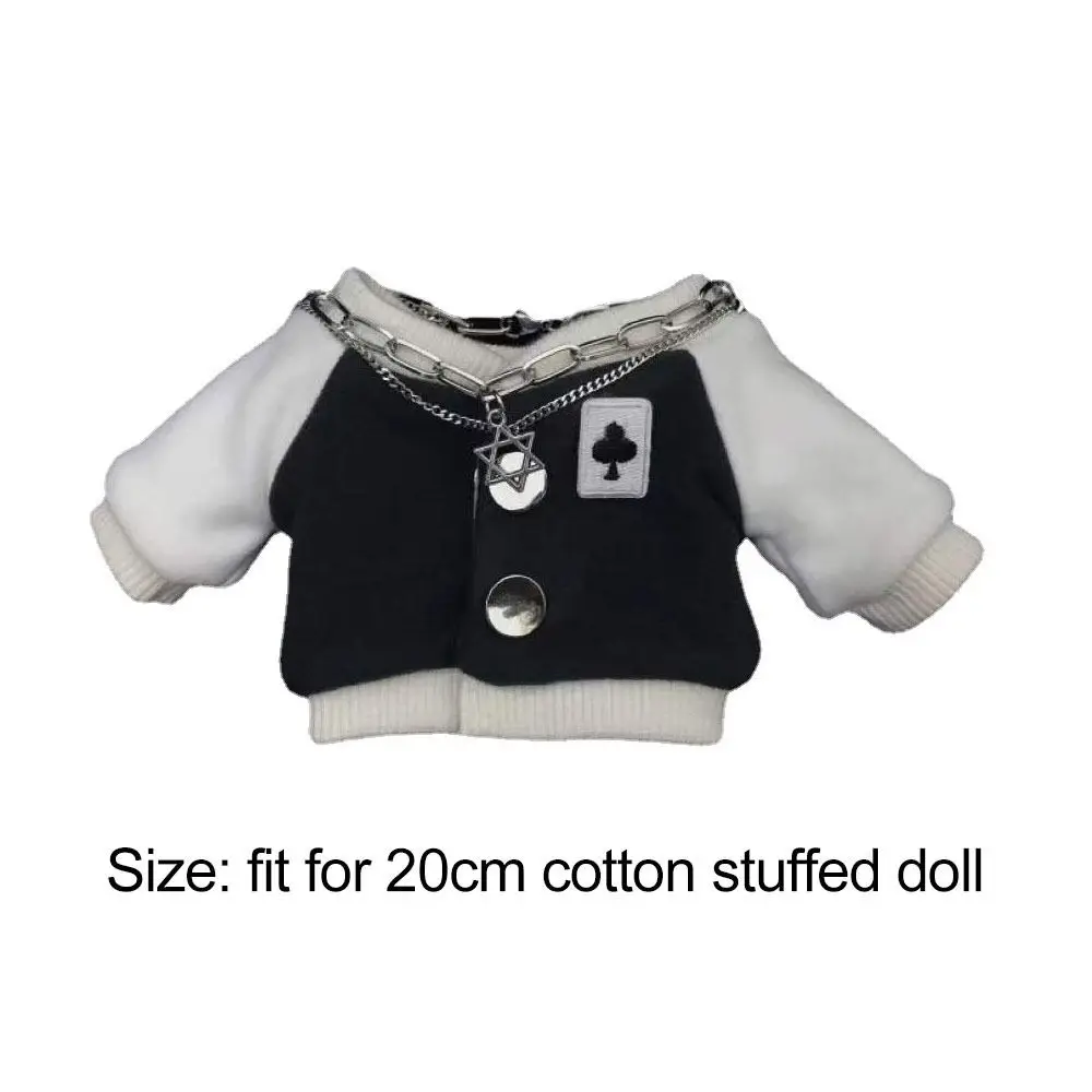 20 cm Puppe Kleidung Stickerei Jacken Baseball Uniform Baumwolle Gefüllte Puppen Ändern Dressing Spiel Spielen Haus Spielzeug Zubehör
