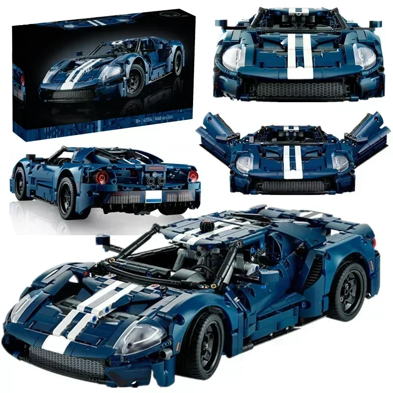 

New 42154 Technical 1486Pcs Blue GT MOC Building Blocks Race Car Assembly Model Set Vehicle Assembly DIY Toy Adlut Birthday Gift