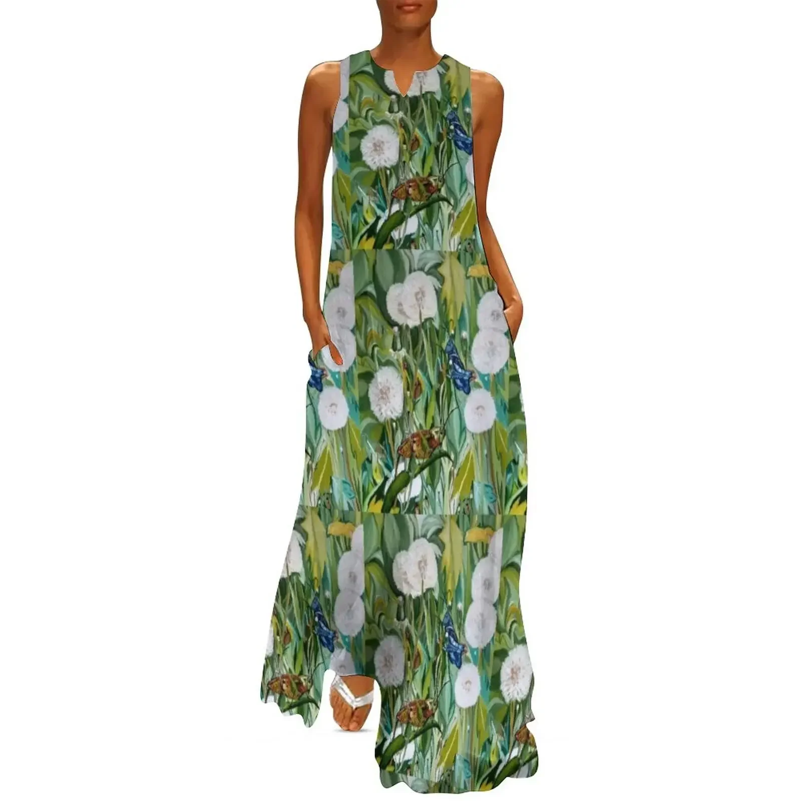 

Grasshoppers and Dandelions (Oil Painting) Long Dress prom dress 2025 Women's dress Beachwear