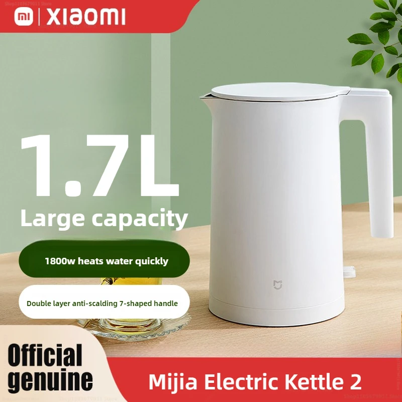 Xiaomi Mijia Bollitore elettrico 2 Famiglia 1800W 220V 1.7L Fodera in acciaio inossidabile di grande capacità Protezione anti-secco interruzione di corrente
