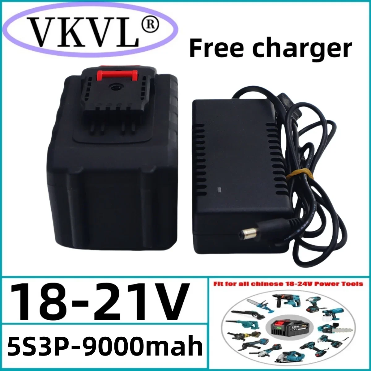 

18V20V21V9000mAh 6000mah rechargeable lithium-ion battery electric wrench battery lawn mower electric tool battery+charger