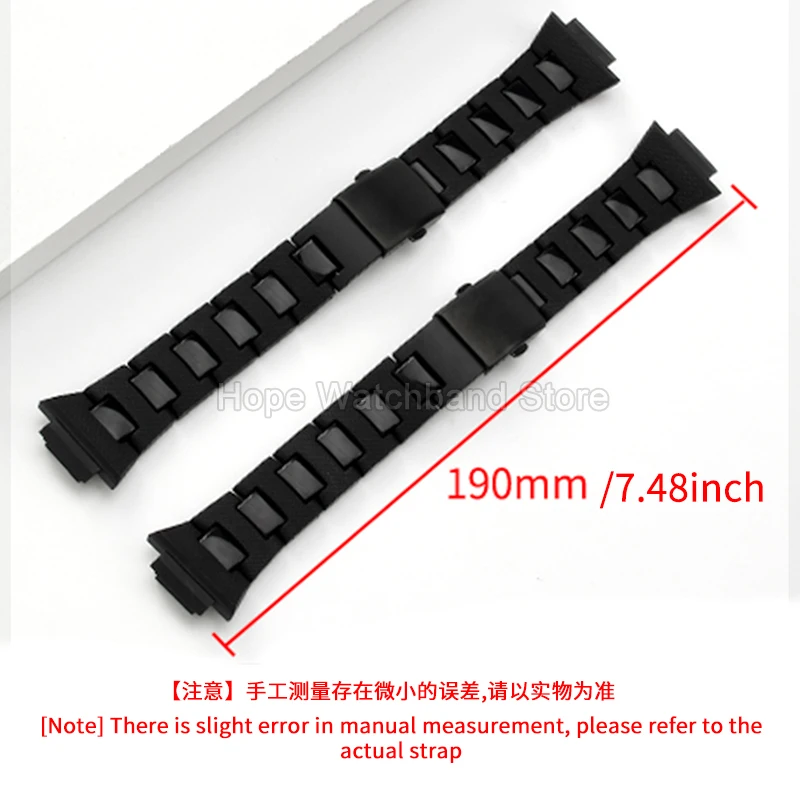 Interfaz especial 16 mm negra para correa de reloj Casio GW-M5610/GA-2100 hecha de pulsera resistente a los arañazos de acero plástico de alta calidad
