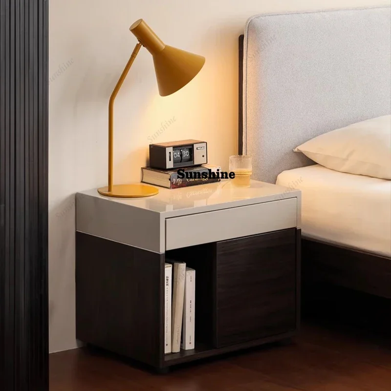 

Premium Nordic Nightstand Modern Minimalist Organizer Storage Nightstand Luxury Beauty Mesitas De Noche Bedroom Furniture FT