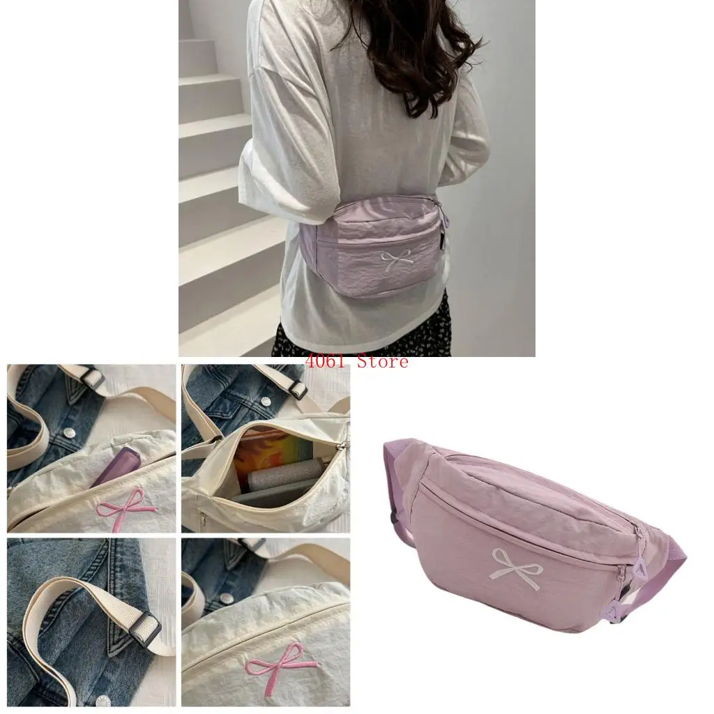 

Fashionable Chest Bag With Decorative Bows Detailing Multi Functional Storage