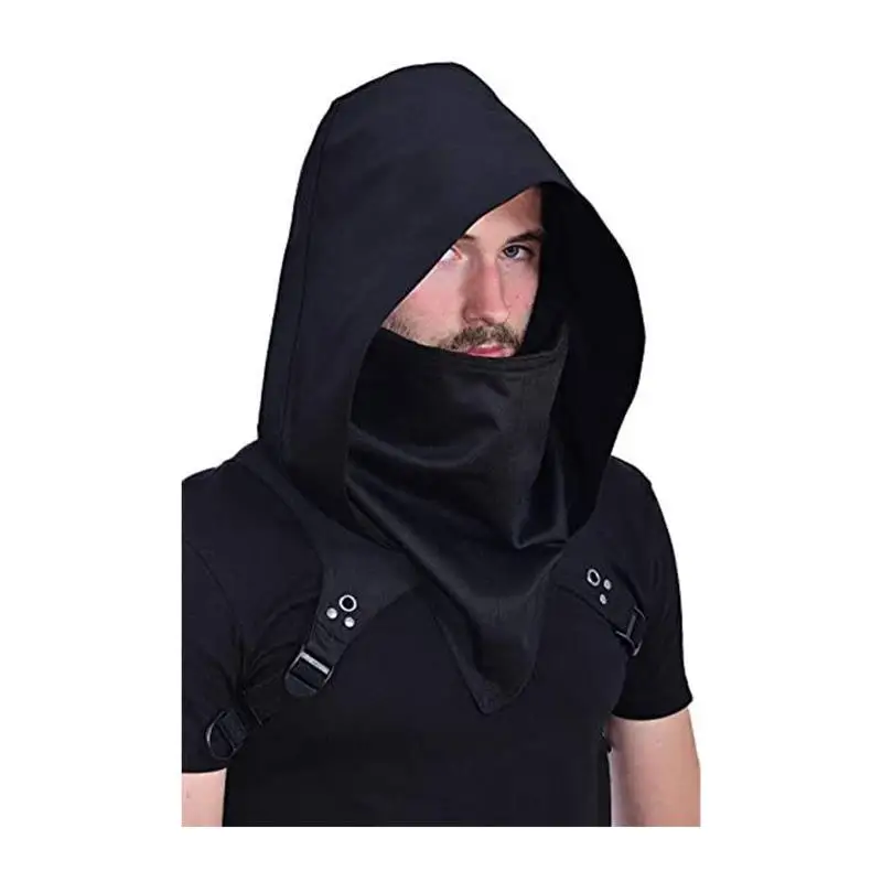 غطاء وجه مقنع بغطاء للرأس للبالغين مع أشرطة تحت الإبط مقاومة للرياح