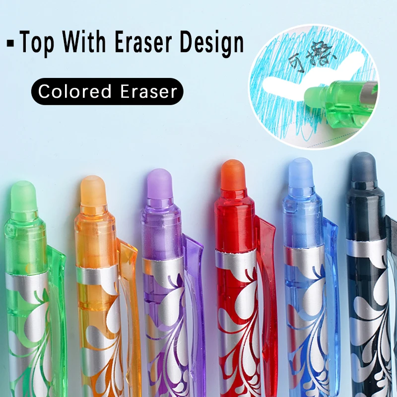 0,5mm Radierbare Gelstifte Set 6 Farben Nachfüllbarer Stift Magische Tinte Radierbarer Stift Abwaschbarer Griff Büro Schreibwaren Schüler Schule Schreibutensilien – Detail 7