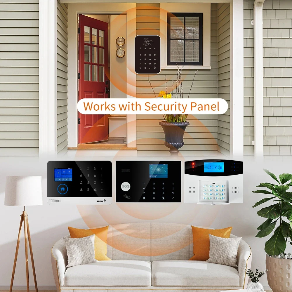 433MHz Wireless Touch Keyboard Arm Or Disarm Password Keypad For Home Security Alarm System Tuya Smart WIFI GSM System