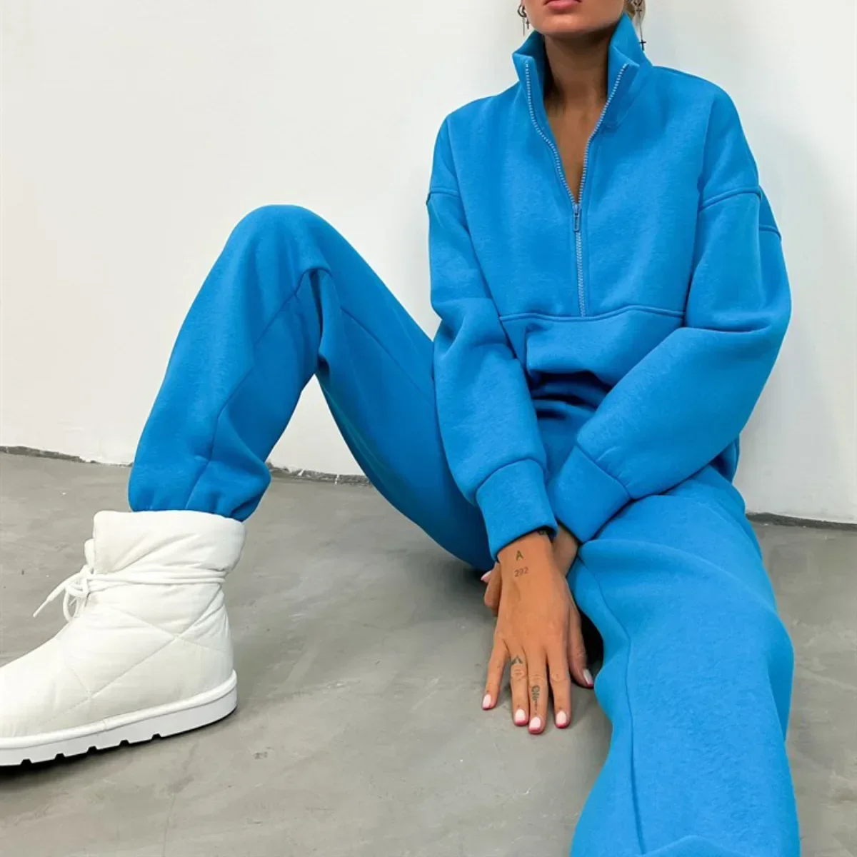 

Two Piece Sets Women Sports Zipper Pant Sets Tracksuit Sweatshirts Jogging Suit Sweatpants Trousers Autumn Winter Outfits Y2k