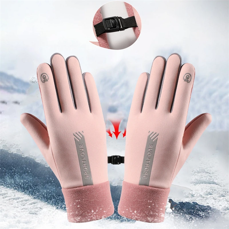 Winter Gloves Women Cycling Bike Thermal Fleece Cold Resistance Wind Waterproof Bicycle Warm Outdoor Running Skiing Mittens