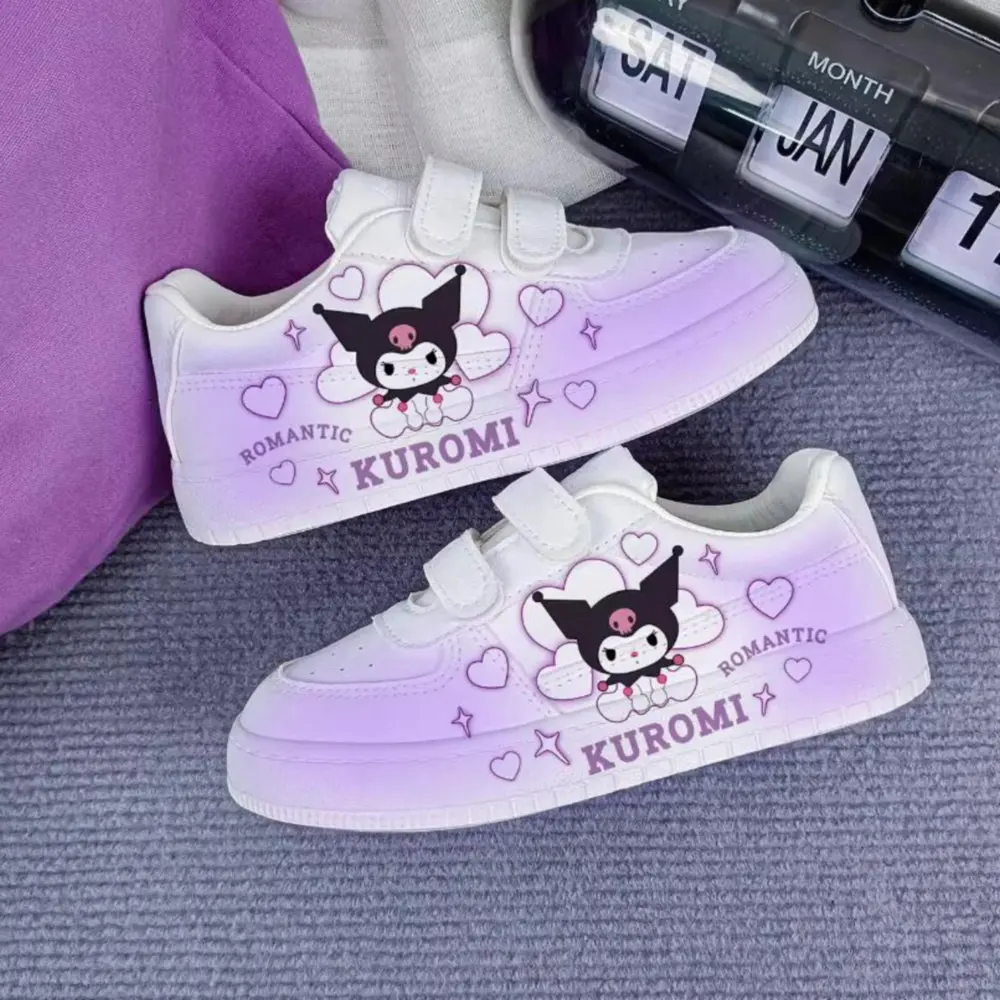 Kuromi Cartoon dzieci wysokie trampki nadruk białe buty sportowe buty do tenisa na płaskiej podeszwie do biegania na co dzień Cinnamoroll