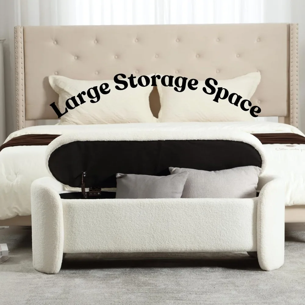 Banco otomano estofado de 50" de largura para entrada e quarto