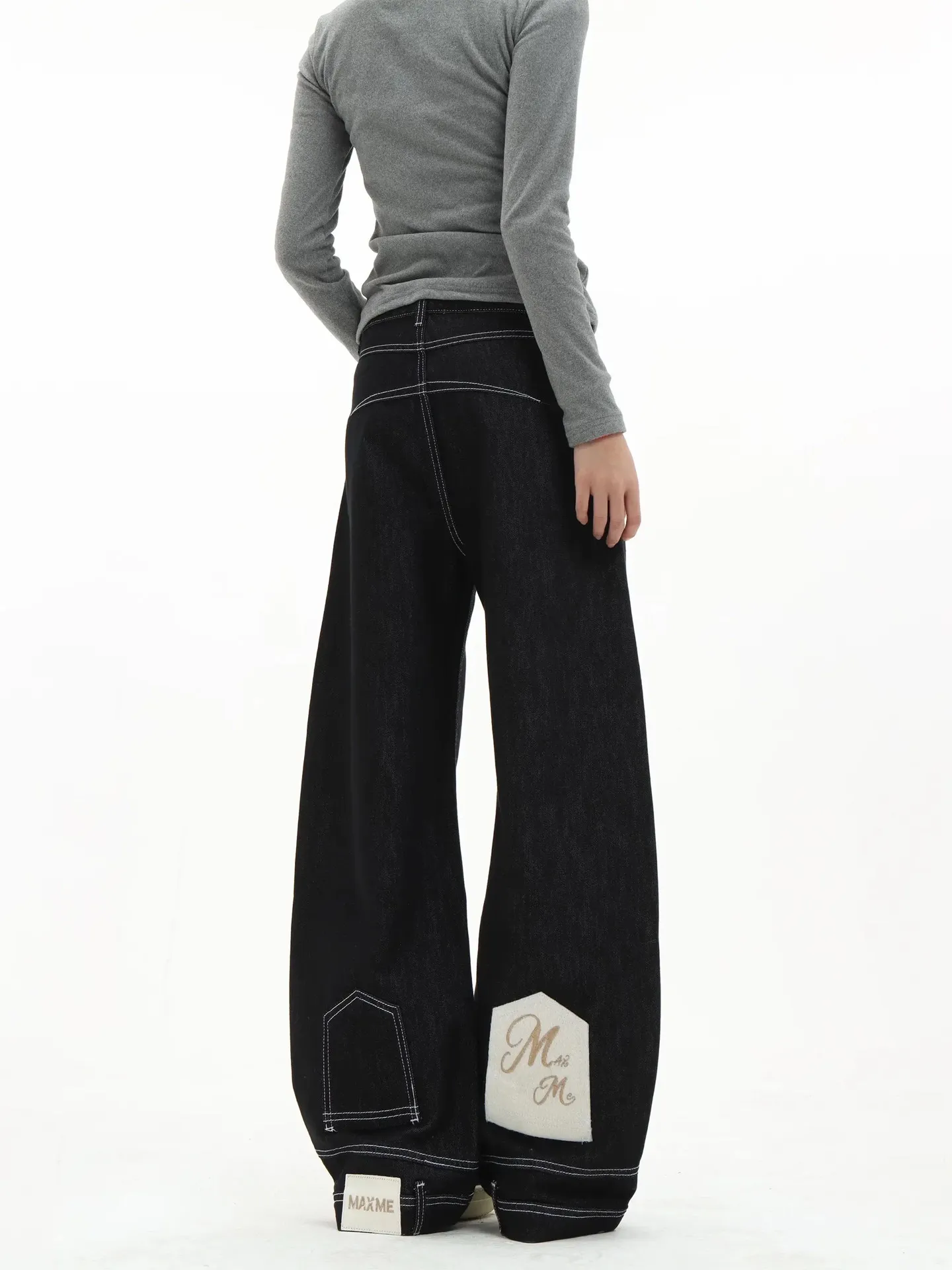 

Bla Original Denim Jeans Men's Sle American High Street Knife Wide Leg Pants Straight Cut Loose Fit Casual Jeans