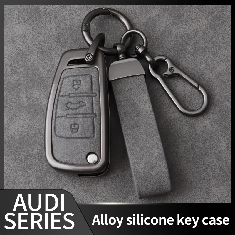 Auto-Klappschlüsselhülle für Audi A1 A3 A4 8P 8L 8V A5 B6 B7 A6 A7 C5 C6 Q3 Q5 Q7 4F S3 S4 S6 RS3 TT Schlüsselgehäuse – Detail 1