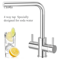 Soda 4 Way Kitchen Faucet Kitchen Sink Mixer Tap 4 In 1 Sparkling Water Tap Brushed Nickle 4 Way Filter Faucet 304SS CUPC CE