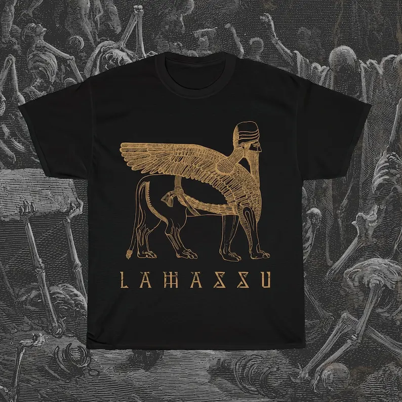 Lamassu T Shirt Winged Lion Mesopotamia Ancient Civilization Sumerian Mythology Babylonian Assyrian History