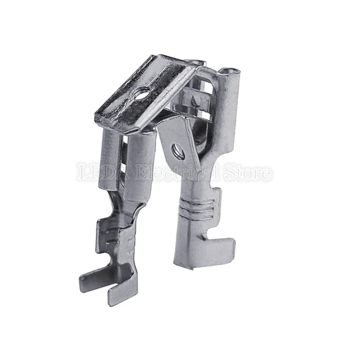 Imagen 2 del producto 6,3mm 4,8mm correa anti-trasera enchufe autoblocante resorte bloque de terminales prensado en frío alambre junta de cobre DJ6212-4.8B DJ6212-6.3B