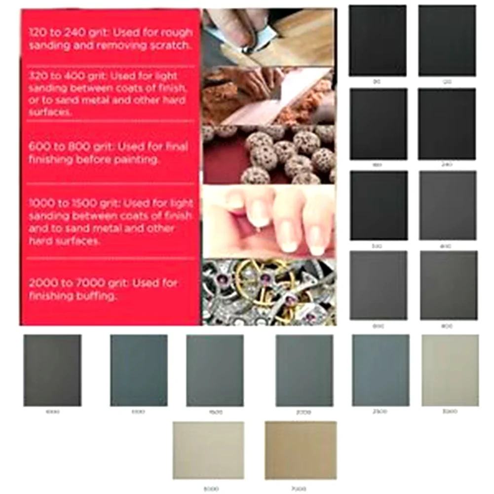 18pc Sandpaper 400-3000grit Sand Paper Water/Dry Sanding Paper Abrasive Tool For Wood Sanding Metal Polishing Sheet Sanding Tool view 3