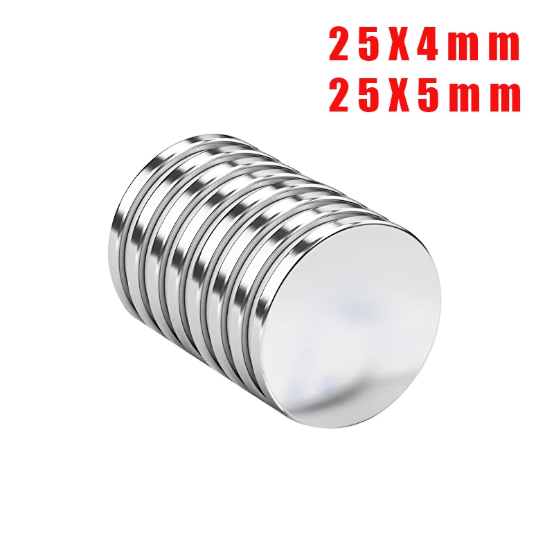 2/5/10 Pcs 25x5mm Neodymium Magnet 25mm x 5mm N38 NdFeB Round Super Powerful Strong Permanent Magnetic imane Disc 25*5mm 25*4mm