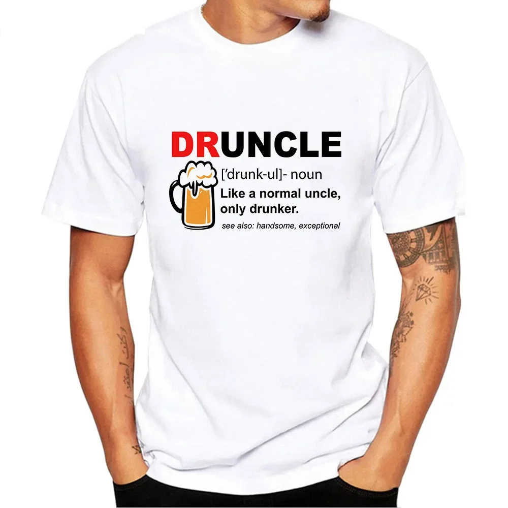 Druncle Beer Funny Fun T Shirt Drunk Uncle Gifts Tees Tops for Men Funny Uncle Definition T-Shirt Streetwear Tee Shirt Homme Top