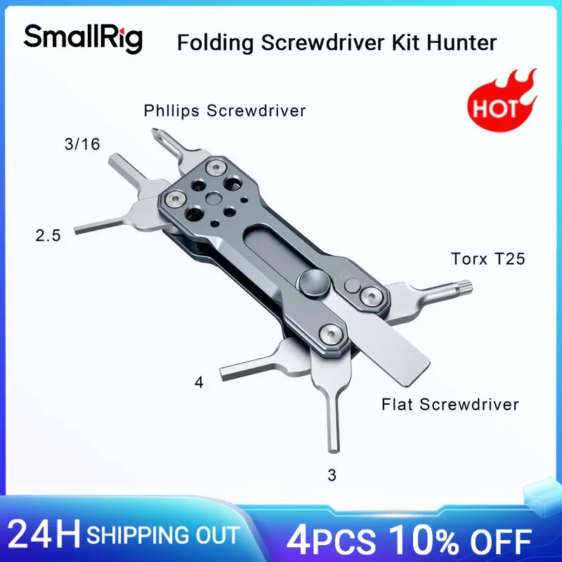 SmallRig składany zestaw śrubokrętów Hunter ze śrubokrętami klucze imbusowe śrubokręt płaski i Torx T25 Driver Tools - 2495