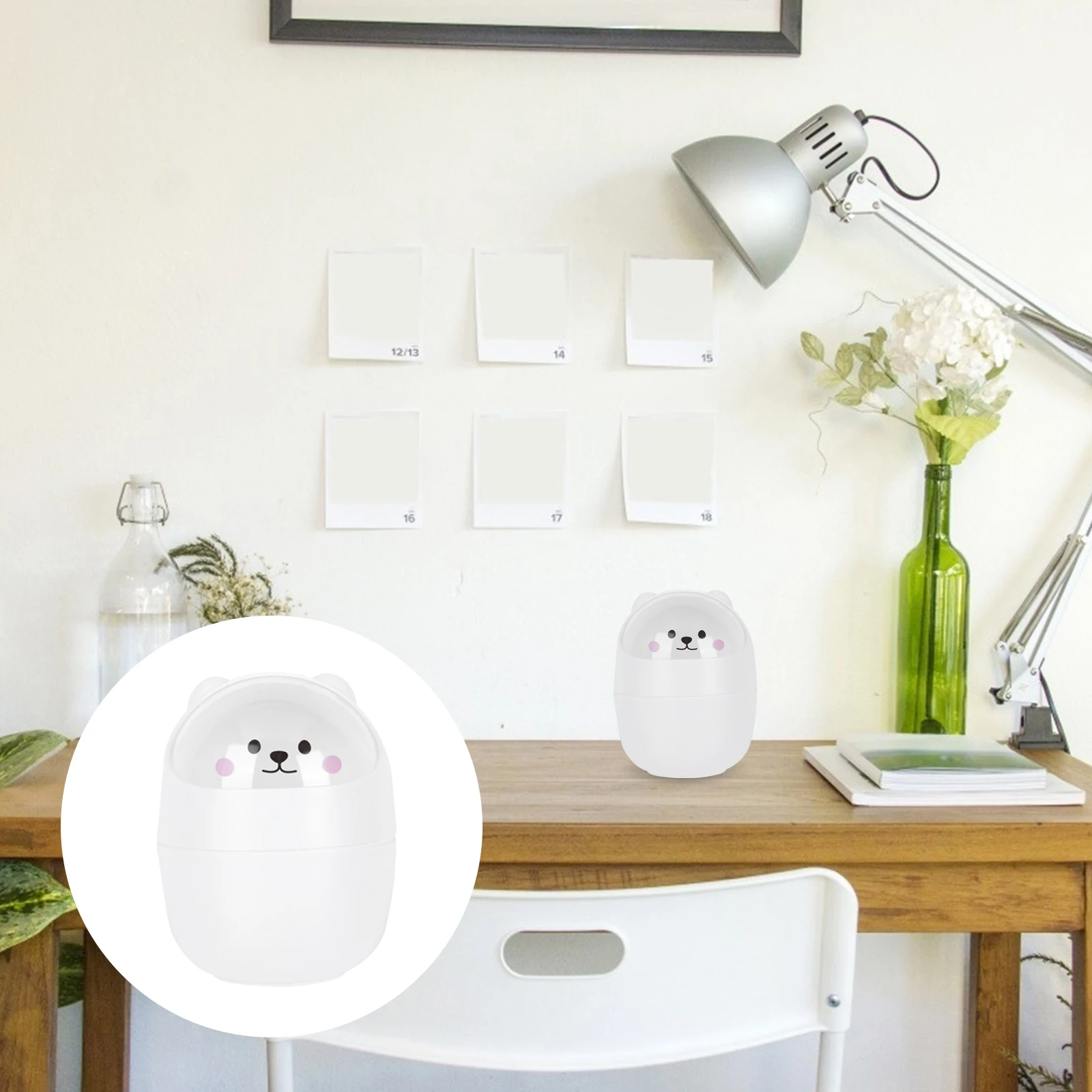 

Cartoon Mini Trash Can Animal Design Eco Friendly Material Lightweight Multi Functional Desktop Waste Container Lovely