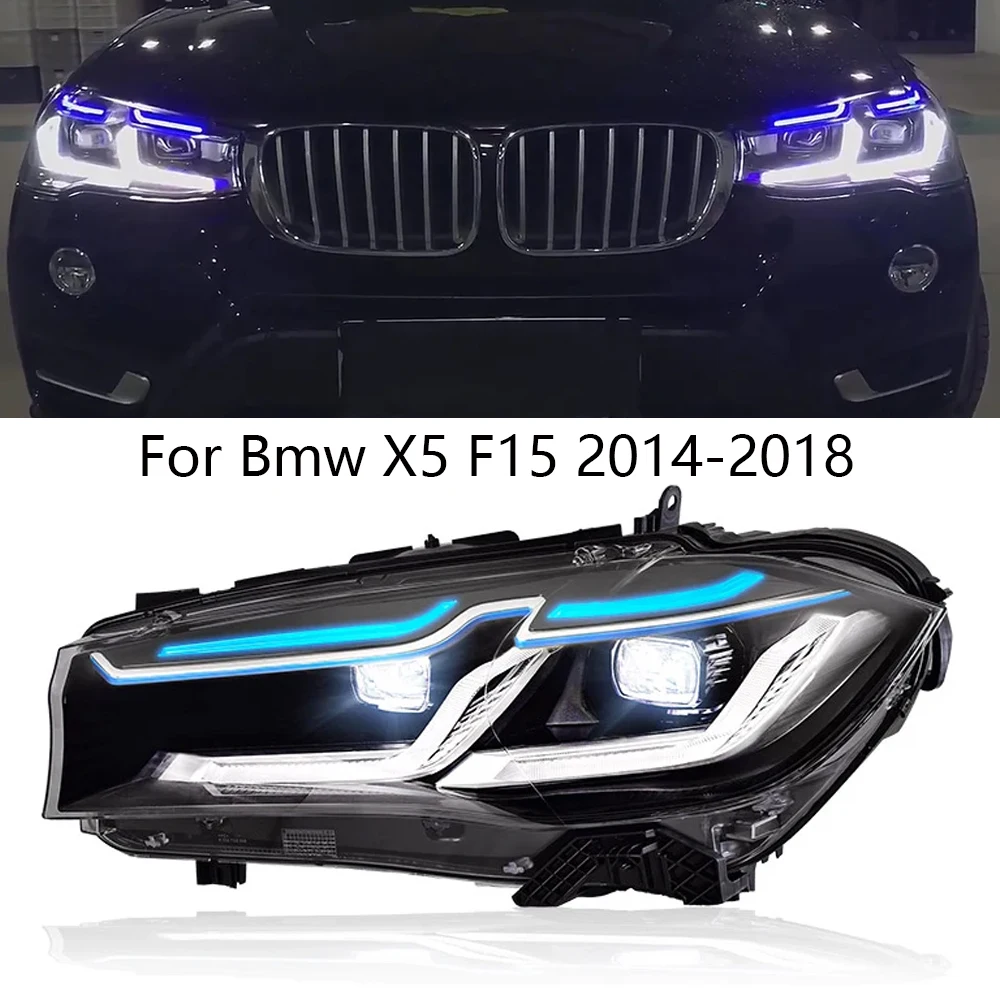 

Автомобильные фары для BMW X5 X6 Светодиодные фары с линзой проектора 2014-2018 F15 F16 Светодиодные DRL X6 Фара Сигнал Автомобильные аксессуары