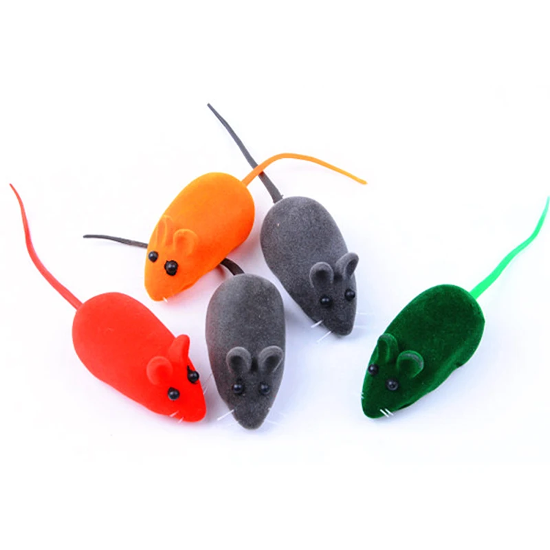 1Pcs Funny Realistic Plush Rubber Mouse Toy Sound Mouse Model Playing Teasing Cats Dogs Pet Interactive Toy Gifts Color Randomly