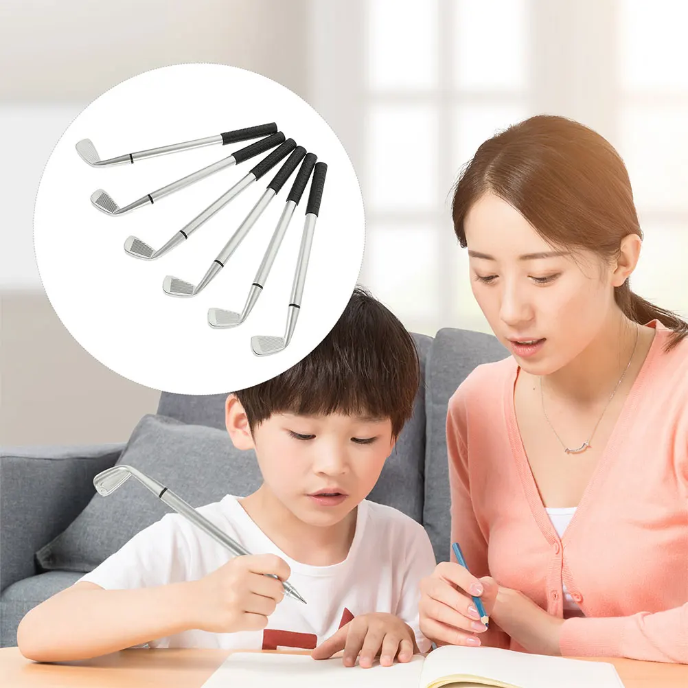 

5pcs Golf Club Ballpoint Novelty Gift Souvenir Office Desk Pen Set Aluminum Alloy Stationery School Supplies Mini Pen Game For