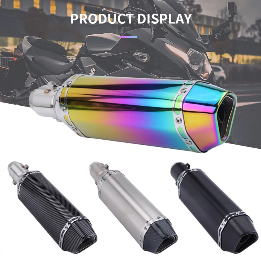 Mofles Universales de Alto Rendimiento de 38-51 mm, Tubo de Escape para Motocicleta con Silenciador