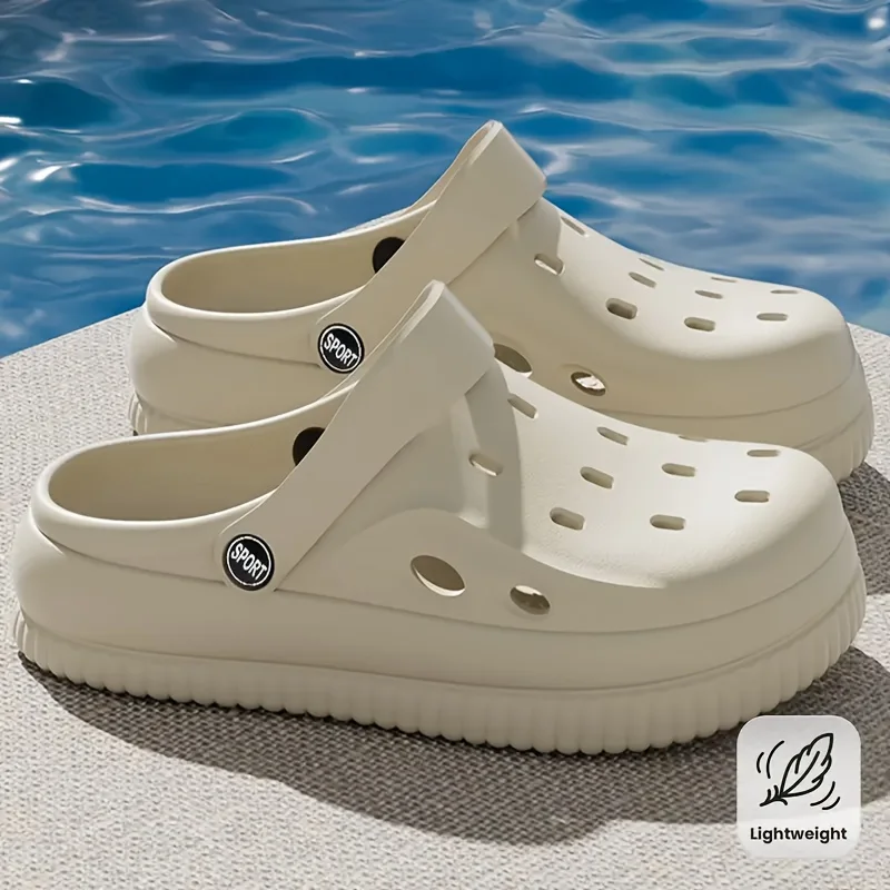 

Женская обувь с узором отверстий для уличного ношения, универсальная, на толстой подошве, на мягкой подушке, увеличивающая рост.