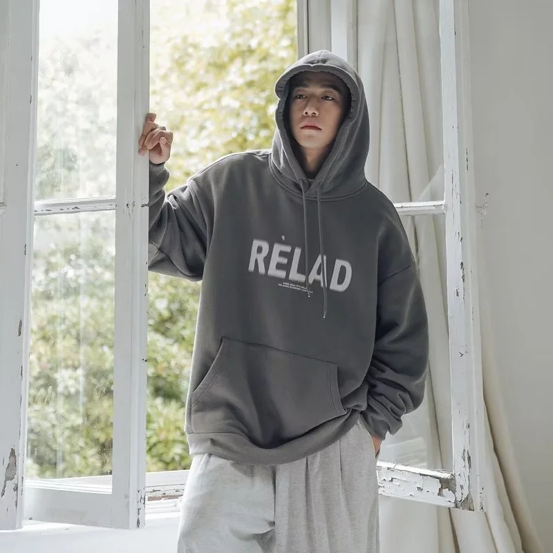 

Men's Fashion RELAD Letter Hoodies 2022 Autumn Tracksuit Male Hooded Sweatshirts High Street Long sleeve Y2K Hoodie Tops