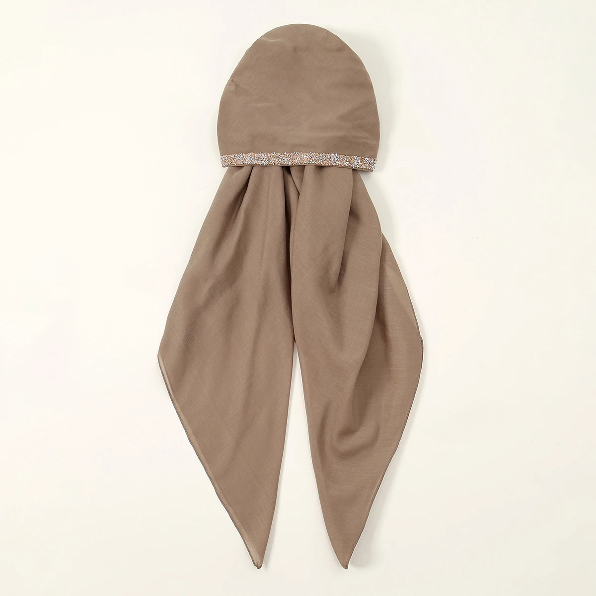 Shiny Rhinestone Instant Hijab Scarf for Women Muslim Turban Thin Breathable Polyster Headband Luxury Elastic Sleep Cap Wraps