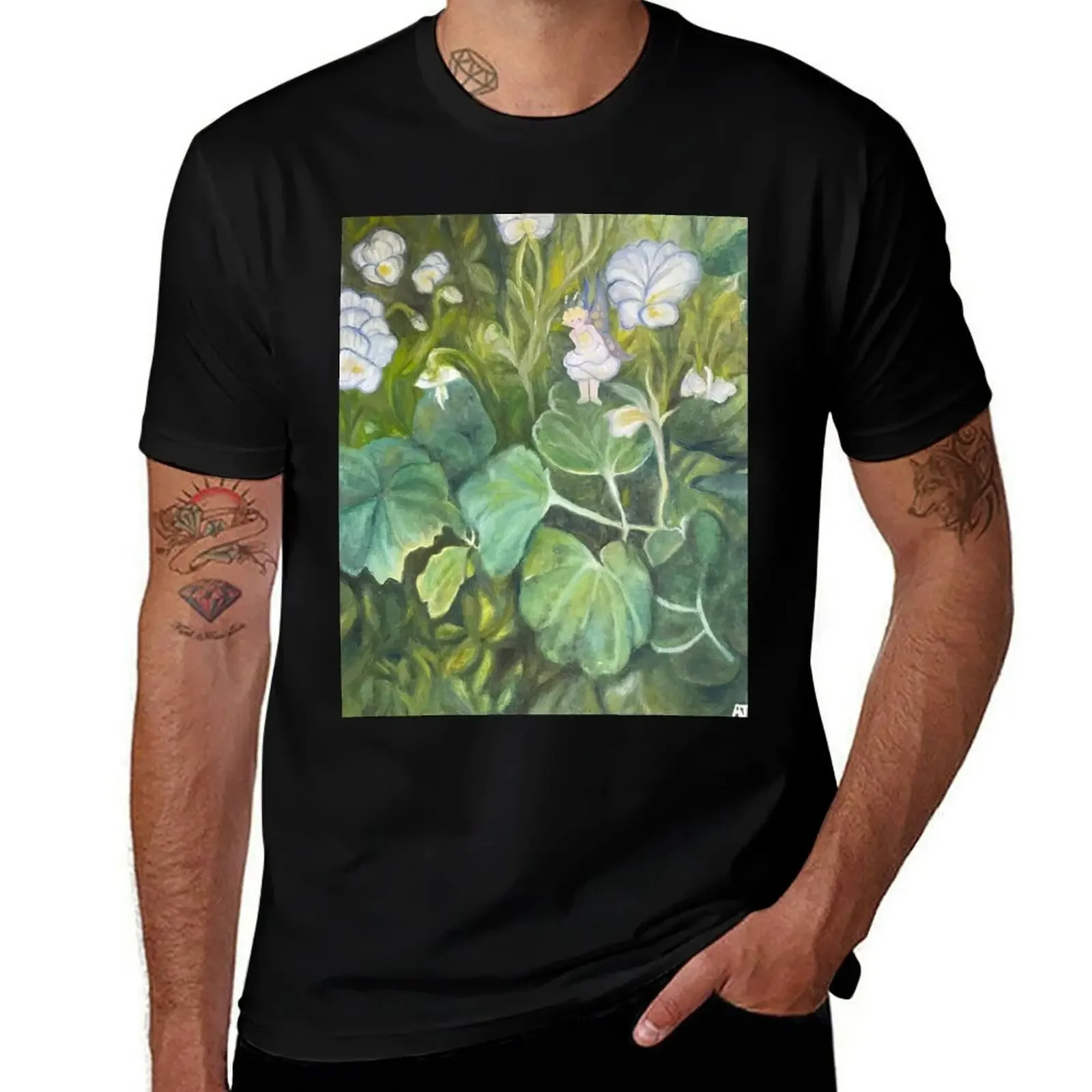 

Among the Pansies T-Shirt customizeds shirts graphic tees blanks blue archive clothing for men