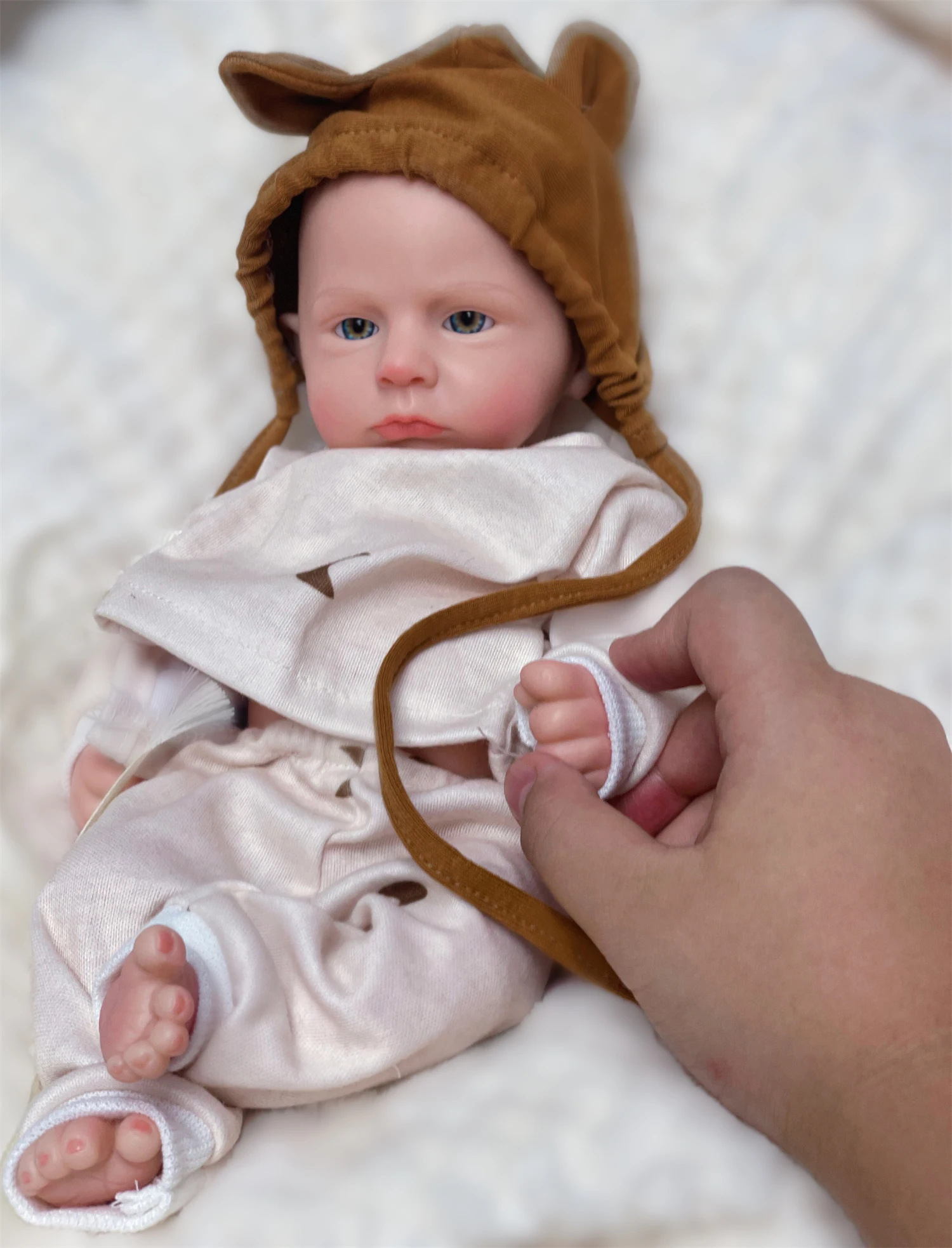 AnjoDoll 33CM Painted/Unpainted Silicone Boy Reborn Dolls Handsome Cameron Full Body Soft Solid Silicone Doll Toys For Gifts