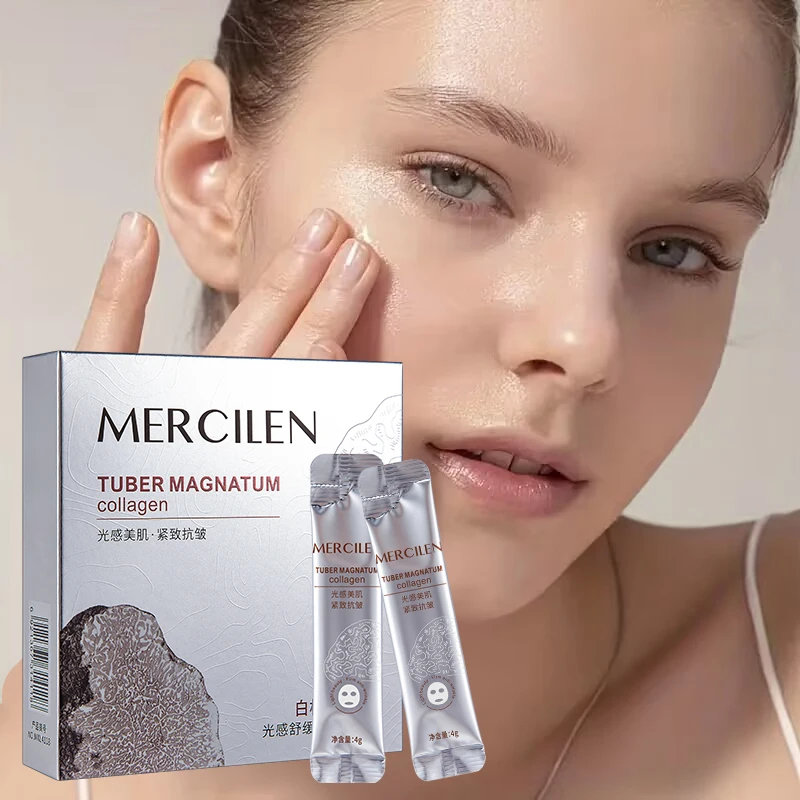 MERCILEN White Truffle Collagen Moisturizing Mask 4g x 20 packs, deeply moisturizes, nourishes, and tightens the skin, deeply cleanses, brightens, and evens out skin tone, making the skin look younger, a skin care product suitable for all skin types