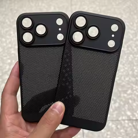 Original Cooling Grid Heat Dissipation Phone Case For iPhone 17Air 16 16E 15 14 13 12 11 17 Pro Max Mesh Breathable Hard Cover