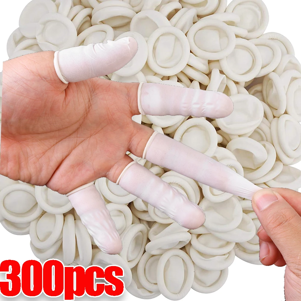 300-10PC Disposable Non-slip Latex Finger Cots Anti-static Rubber Fingertip Protector Glove For Industry Finger Gloves Thumb Cap