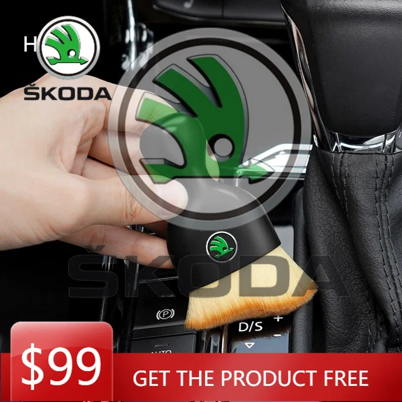 

Новая мягкая щетка для чистки салона автомобиля Skoda, инструмент для удаления пыли для Skoda Fabia, Kodiaq, Kamiq, Superb, Yeti, Octavia и других моделей.