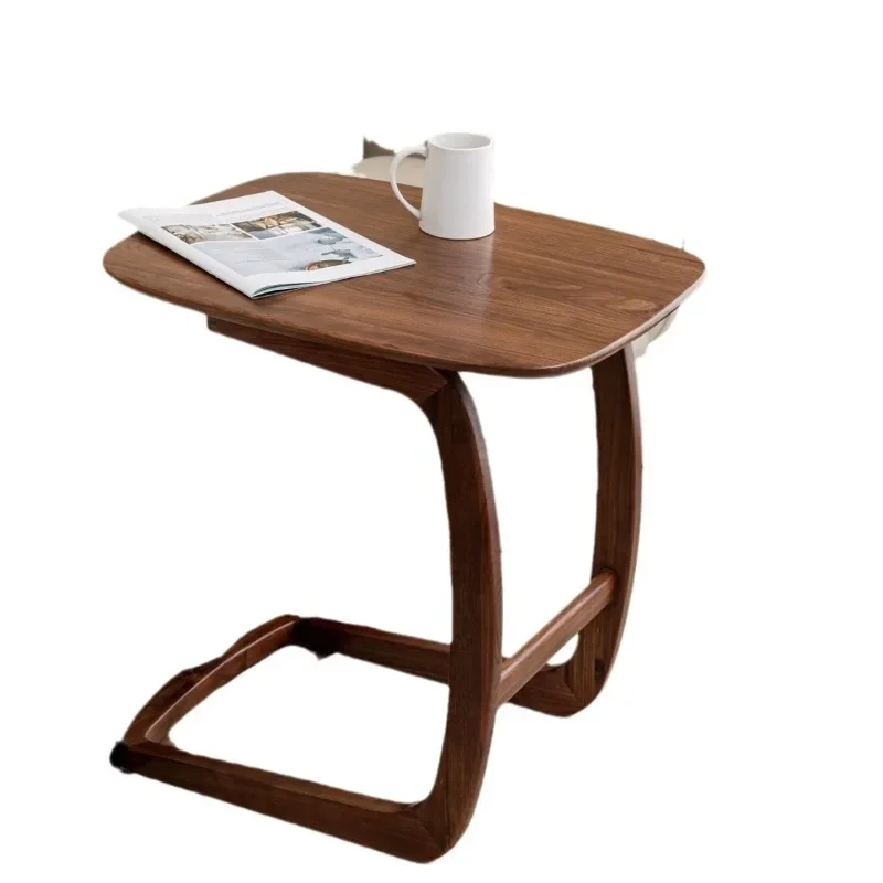 Small coffee table, black walnut solid wood sofa side table, small apartment bedside table