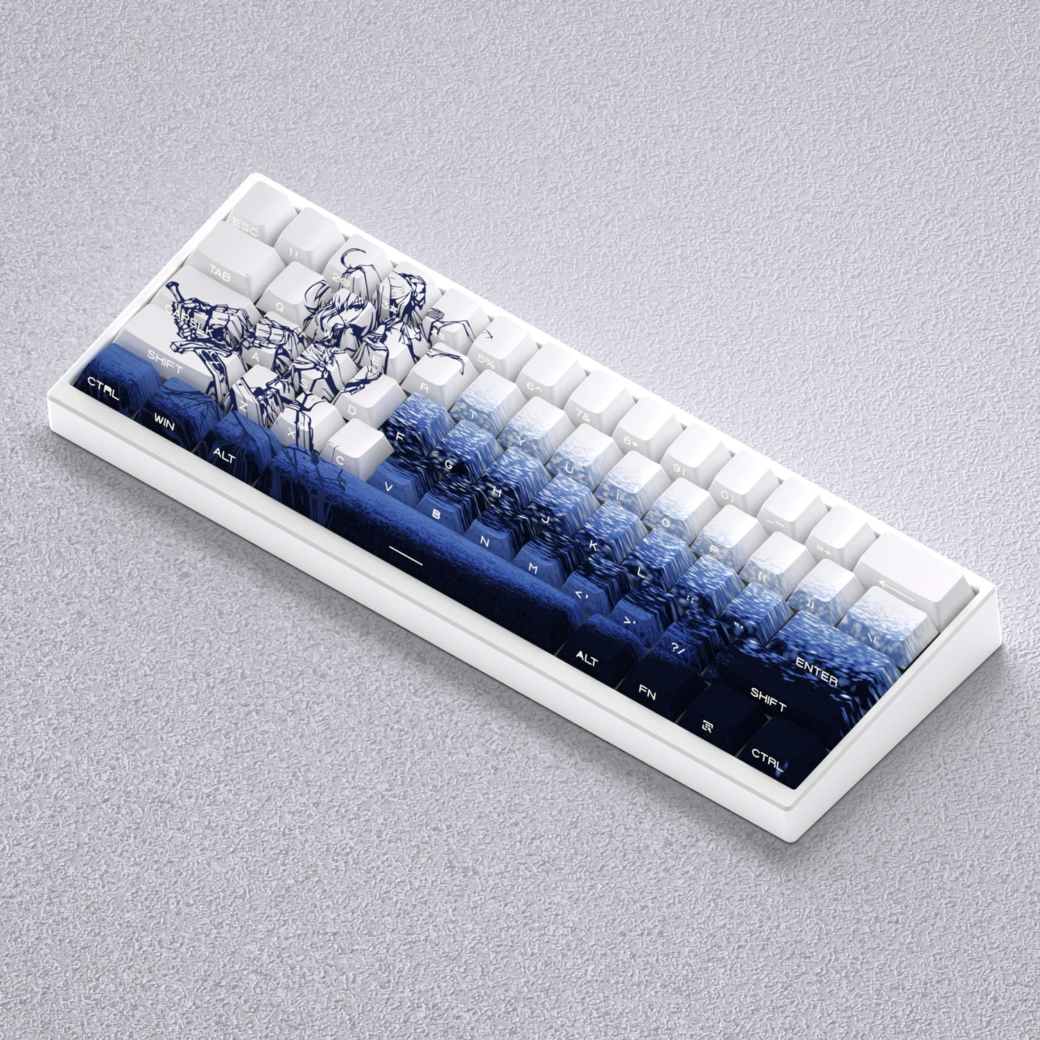 Saber Keycaps 98 Keys Side Print PBT Dye Sublimation Cherry Height Backlight for Mechanical Keyboard Mad 60 AULA F75 Anne Pro 2