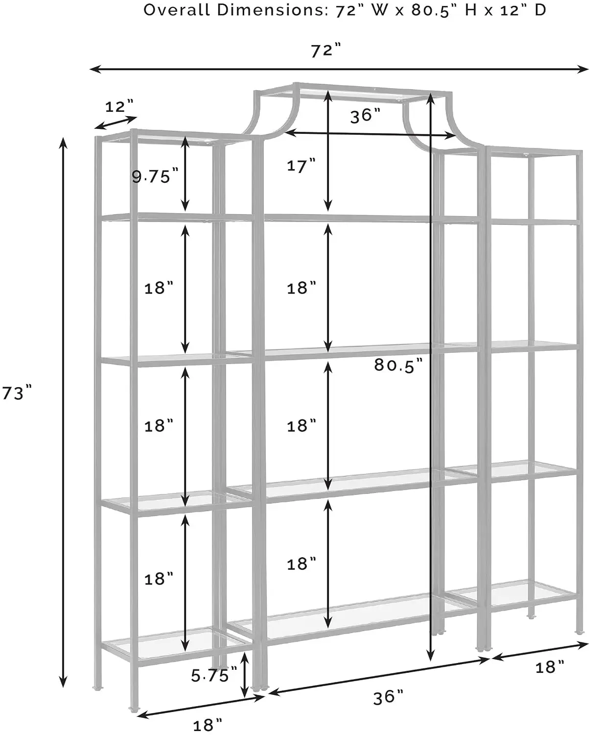 Aimee 3-Piece Bookshelf Set